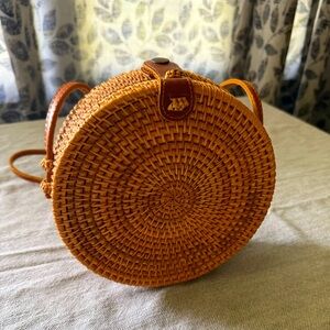 Boho / Festival Woven Crossbody Bag Leather Strap